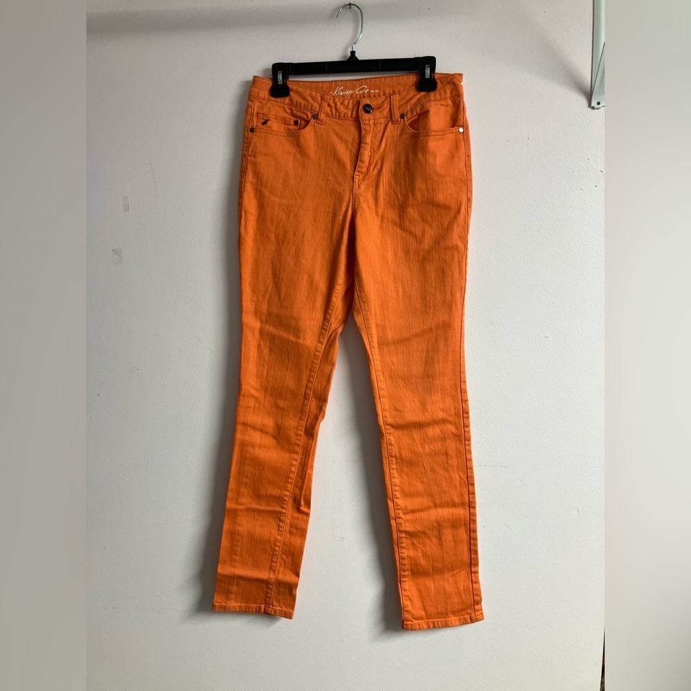 Women’s Casual Straight Leg Jeans/Pants, Size 29, Orange, Stretch, Kenneth Cole